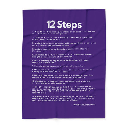 Haler Smith - Home Decor - Haler Smith Polar Fleece Blanket - 12 Steps - Purple