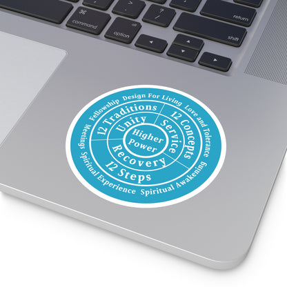 Haler Smith Vinyl Round Sticker - Higher Power 1 - Turquoise