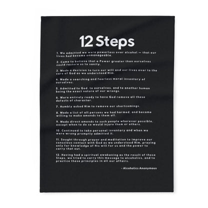 Haler Smith - Home Decor - Haler Smith Polar Fleece Blanket - 12 Steps - Black