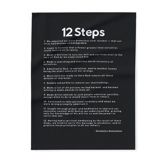 Haler Smith - Home Decor - Haler Smith Polar Fleece Blanket - 12 Steps - Black