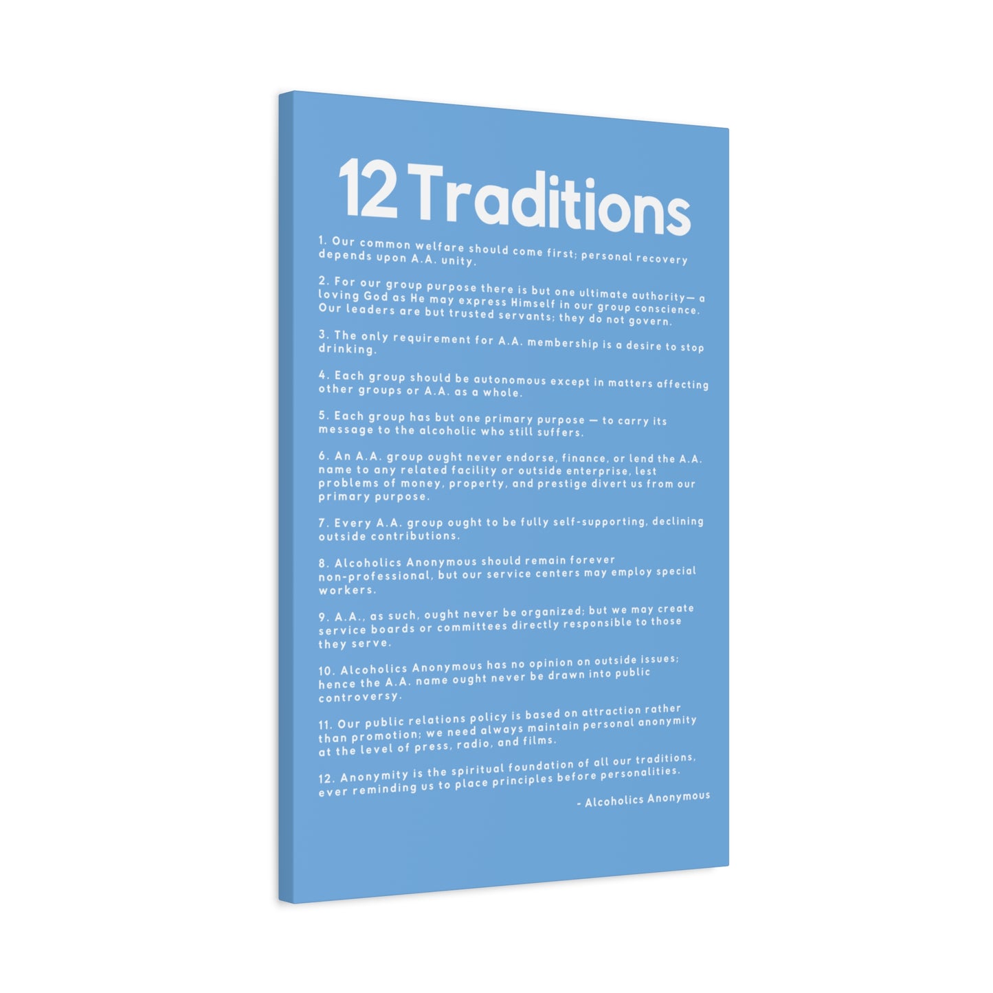 Haler Smith - Canvas - Haler Smith Matte Canvas - 12 Traditions - Vertical Light Blue Matte Finish