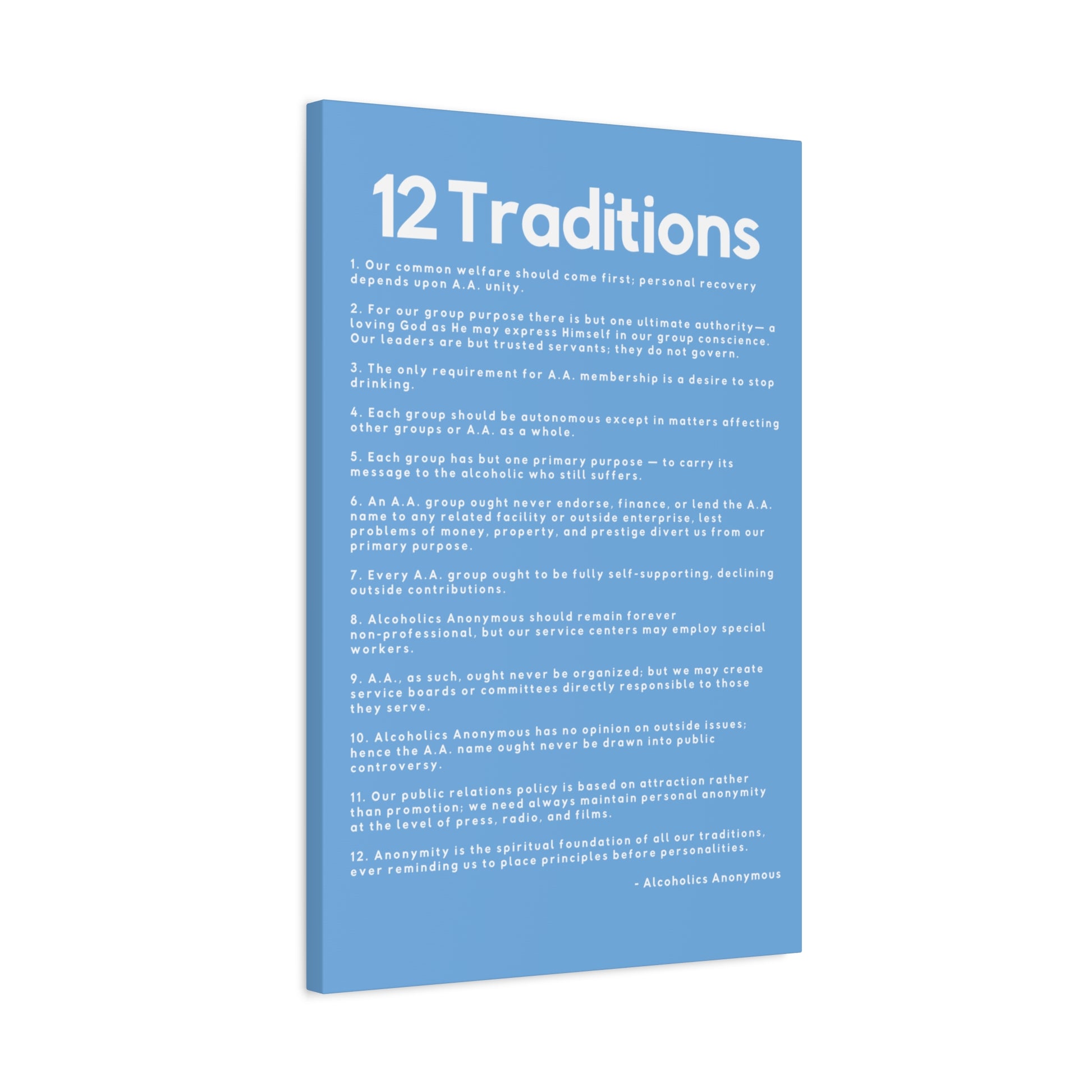 Haler Smith - Canvas - Haler Smith Matte Canvas - 12 Traditions - Vertical Light Blue Matte Finish