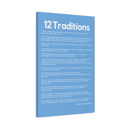 Haler Smith - Canvas - Haler Smith Matte Canvas - 12 Traditions - Vertical Light Blue Matte Finish