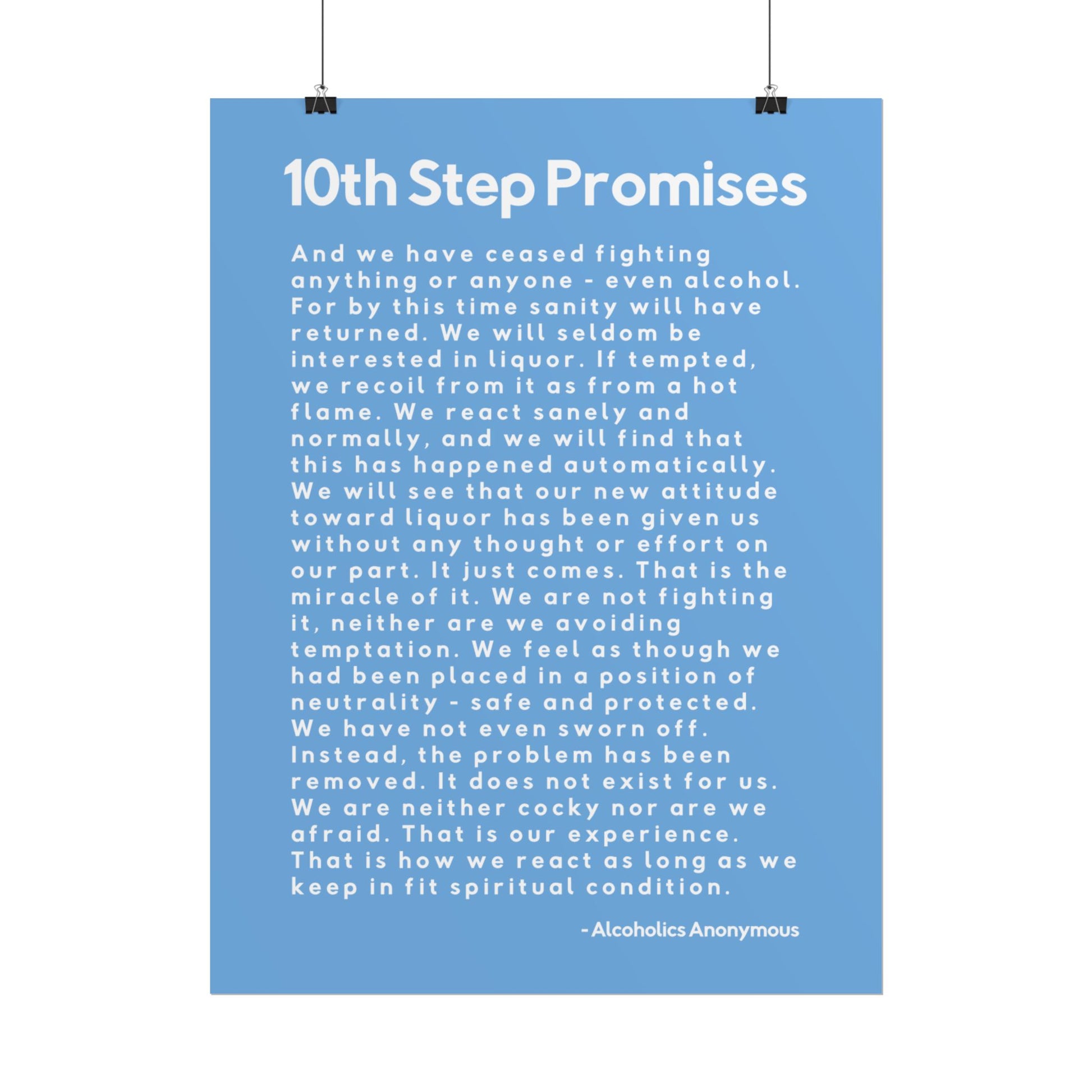 Haler Smith - Poster - Haler Smith Rolled Poster - 10th Step Promises - Vertical Light Blue Matte Finish