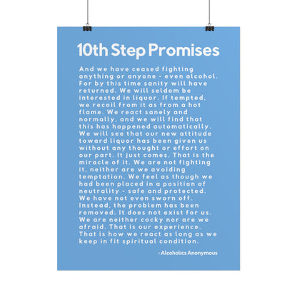 Haler Smith - Poster - Haler Smith Rolled Poster - 10th Step Promises - Vertical Light Blue Matte Finish