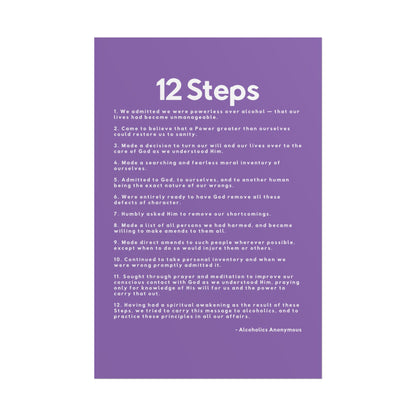 Haler Smith - Poster - Haler Smith Rolled Poster - 12 Steps - Vertical Light Purple Matte Finish