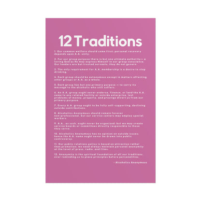 Haler Smith - Poster - Haler Smith Rolled Poster - 12 Traditions - Vertical Light Pink Matte Finish