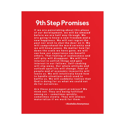 Haler Smith Rolled Poster - 9th Step Promises - Vertical Red Matte Finish