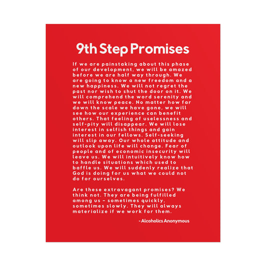 Haler Smith Rolled Poster - 9th Step Promises - Vertical Red Matte Finish