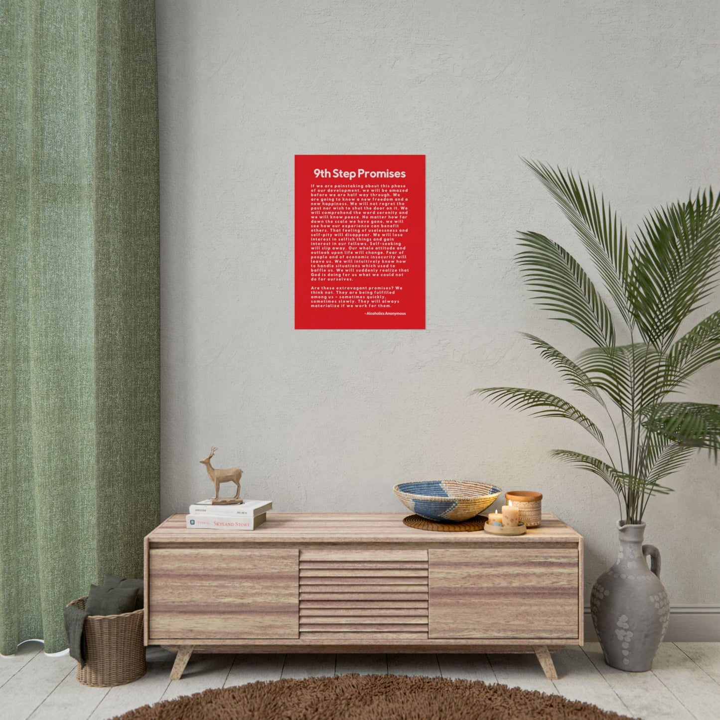 Haler Smith Rolled Poster - 9th Step Promises - Vertical Red Matte Finish