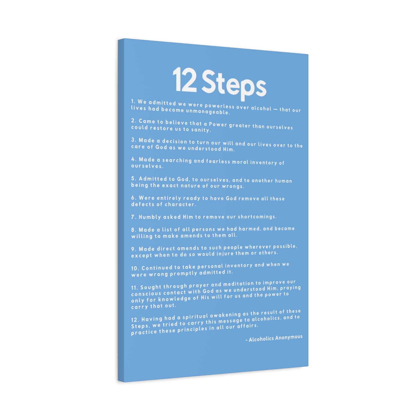 Haler Smith - Canvas - Haler Smith Matte Canvas - 12 Steps - Vertical Light Blue Matte Finish
