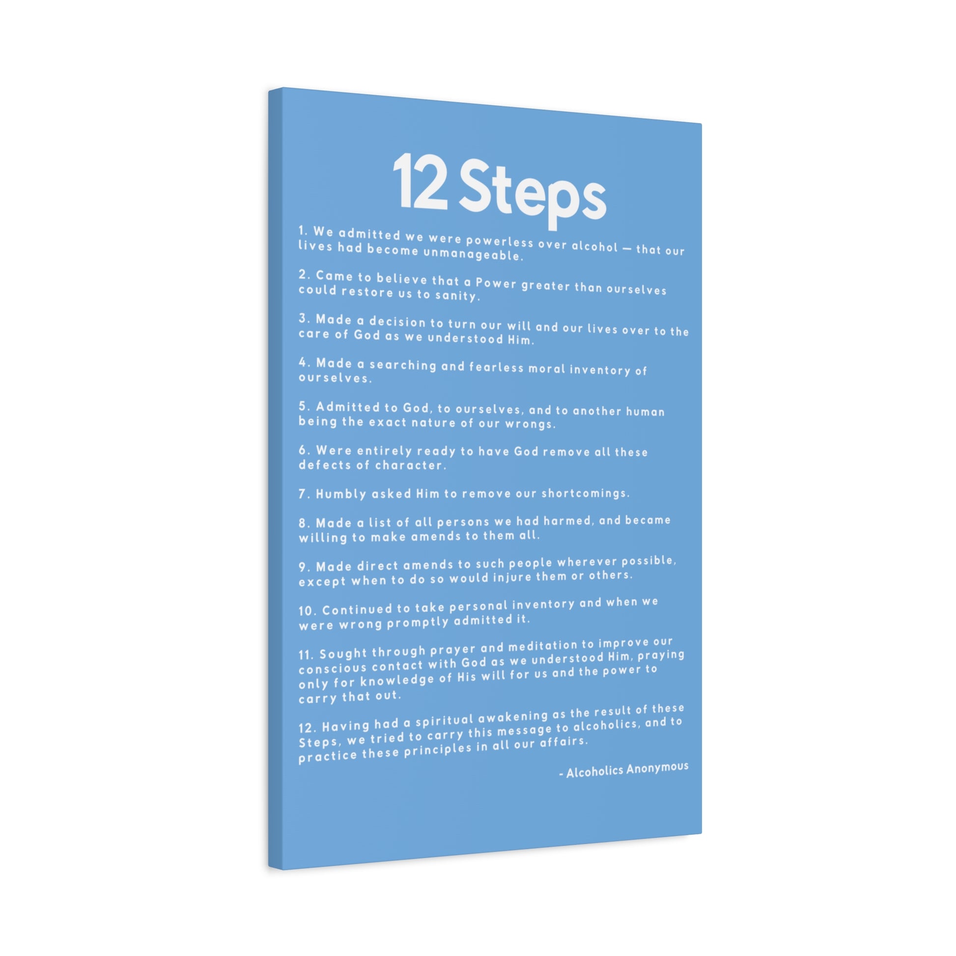 Haler Smith - Canvas - Haler Smith Matte Canvas - 12 Steps - Vertical Light Blue Matte Finish