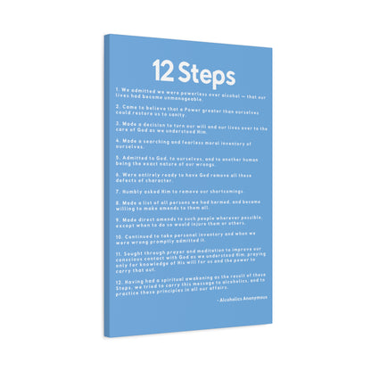 Haler Smith - Canvas - Haler Smith Matte Canvas - 12 Steps - Vertical Light Blue Matte Finish