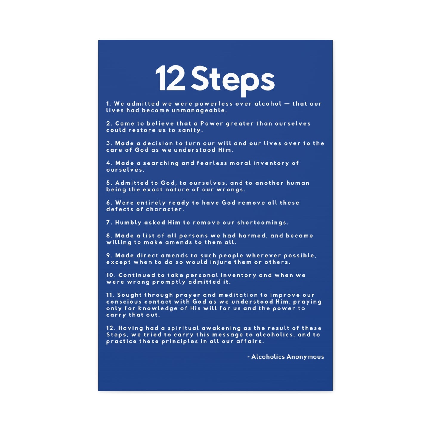 Haler Smith - Canvas - Haler Smith Matte Canvas - 12 Steps - Vertical Dark Blue Matte Finish