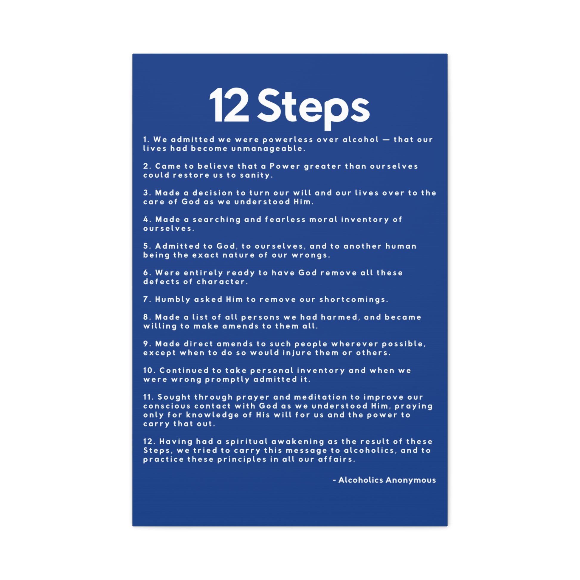 Haler Smith - Canvas - Haler Smith Matte Canvas - 12 Steps - Vertical Dark Blue Matte Finish