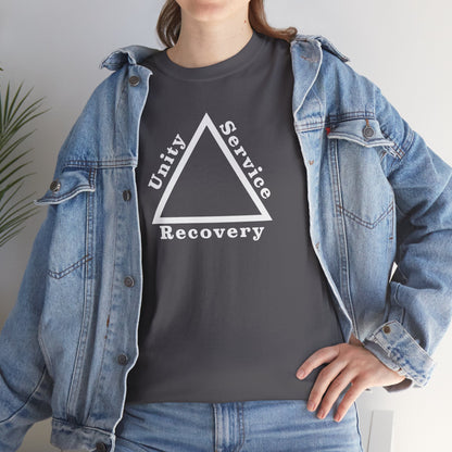 Recovery Short Sleeve T-Shirt | Unity Service Recovery Design 1 On The Front