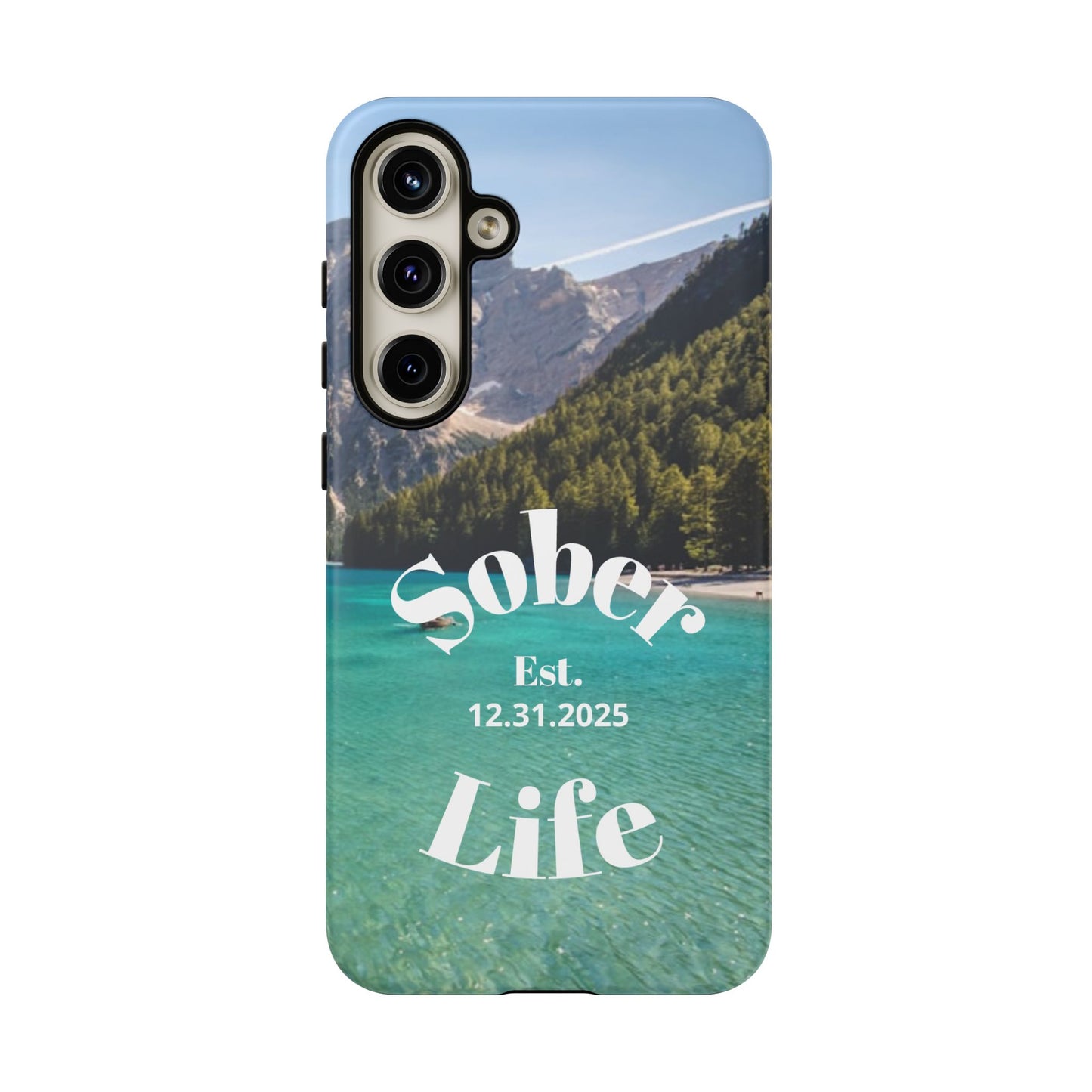 Recovery Phone Case | Sober Life Est. Design 1 | Water Scene Samsung Galaxy Case