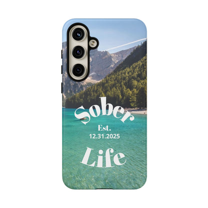Recovery Phone Case | Sober Life Est. Design 1 | Water Scene Samsung Galaxy Case