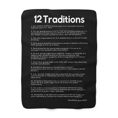 Haler Smith - Home Decor - Haler Smith Sherpa Fleece Blanket - 12 Traditions - Black