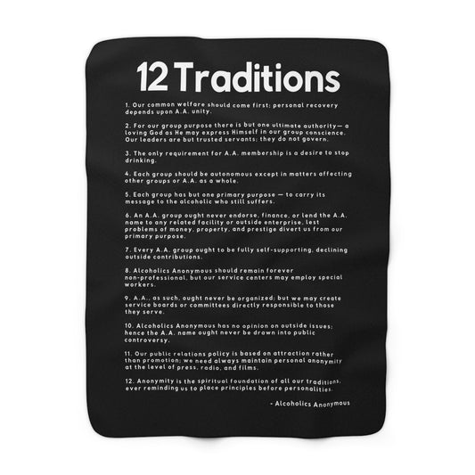 Haler Smith - Home Decor - Haler Smith Sherpa Fleece Blanket - 12 Traditions - Black