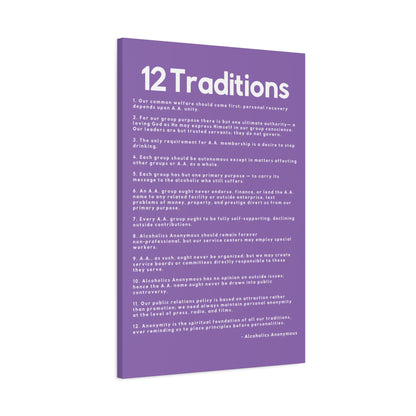 Haler Smith - Canvas - Haler Smith Matte Canvas - 12 Traditions - Vertical Light Purple Matte Finish