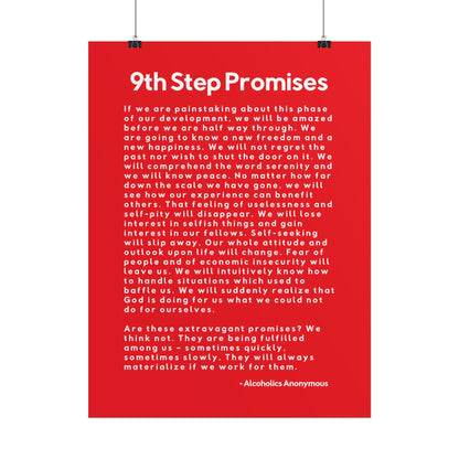 Haler Smith Rolled Poster - 9th Step Promises - Vertical Red Matte Finish