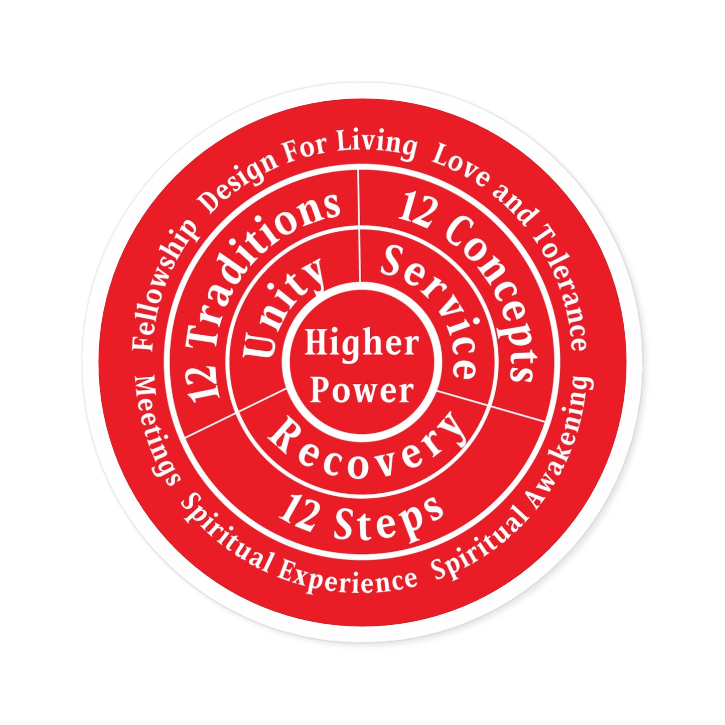 Haler Smith Vinyl Round Sticker - Higher Power 1 - Red