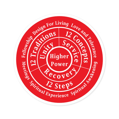 Haler Smith Vinyl Round Sticker - Higher Power 1 - Red