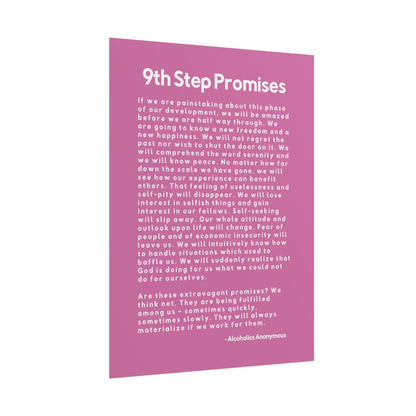 Haler Smith Rolled Poster - 9th Step Promises - Vertical Light Pink Matte Finish