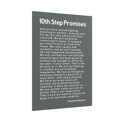 Haler Smith - Poster - Haler Smith Rolled Poster - 10th Step Promises - Vertical Dark Gray Matte Finish