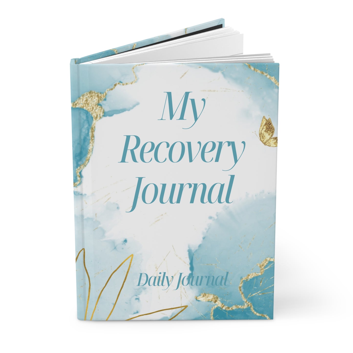 Haler Smith Hardcover Journal - My Recovery Journal - Gold Leaf - Blue Letters