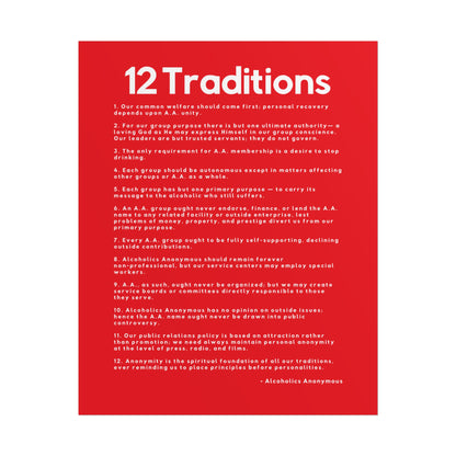Haler Smith - Poster - Haler Smith Rolled Poster - 12 Traditions - Vertical Red Matte Finish