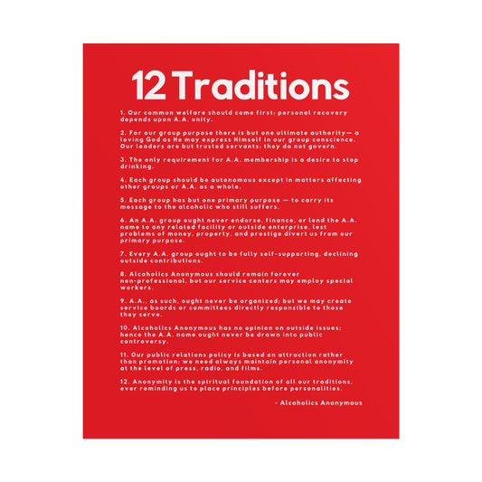 Haler Smith - Poster - Haler Smith Rolled Poster - 12 Traditions - Vertical Red Matte Finish