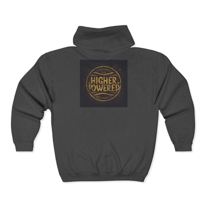 Recovery Zip Hoodie | Higher Powered Design 2 On The Back