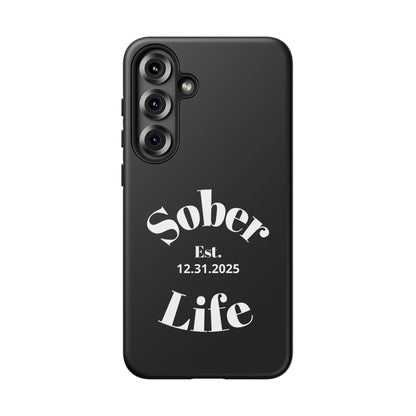 Recovery Phone Case | Sober Life Est. Design 1 | Black Samsung Galaxy Case