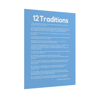 Haler Smith - Poster - Haler Smith Rolled Poster - 12 Traditions - Vertical Light Blue Matte Finish