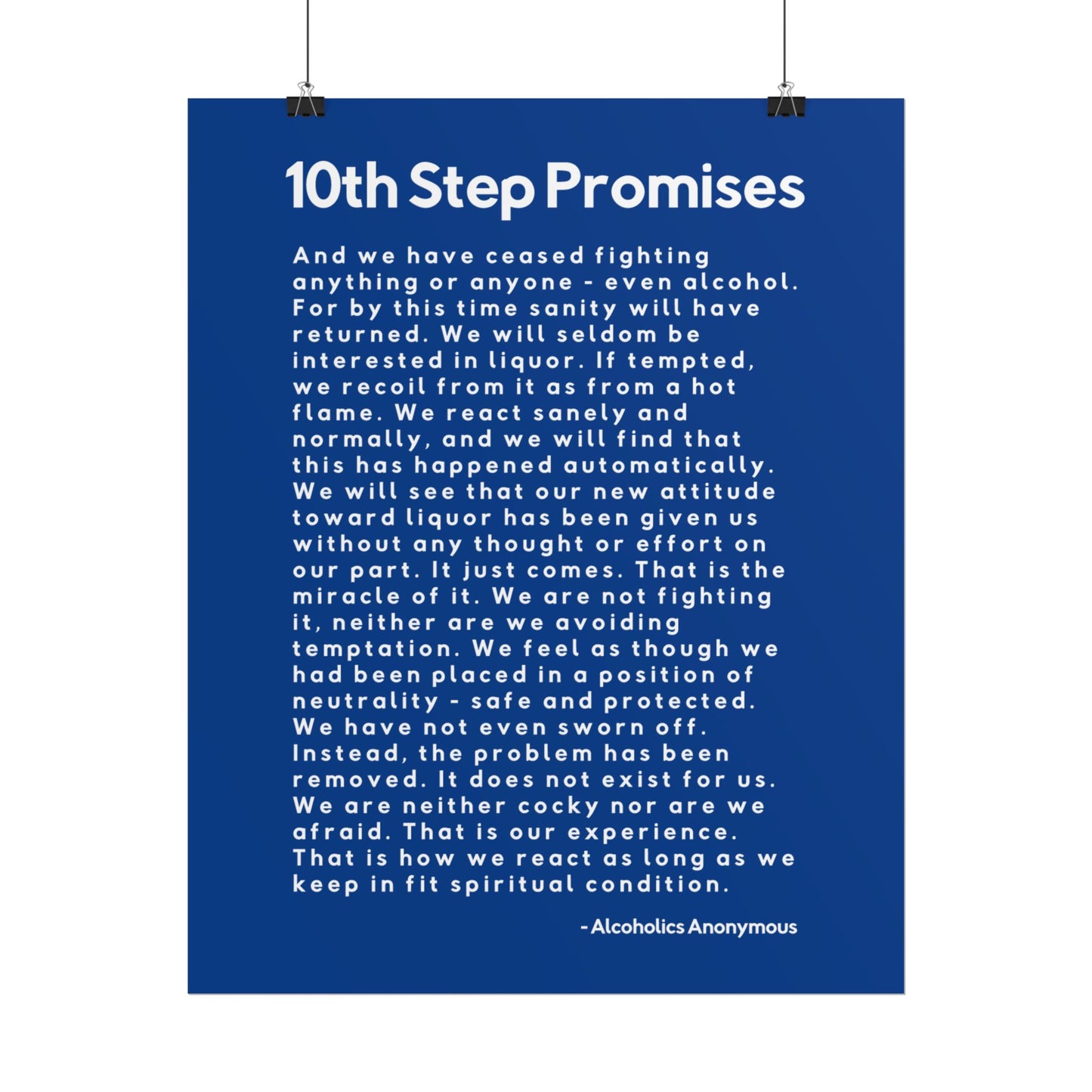 Haler Smith - Poster - Haler Smith Rolled Poster - 10th Step Promises - Vertical Dark Blue Matte Finish