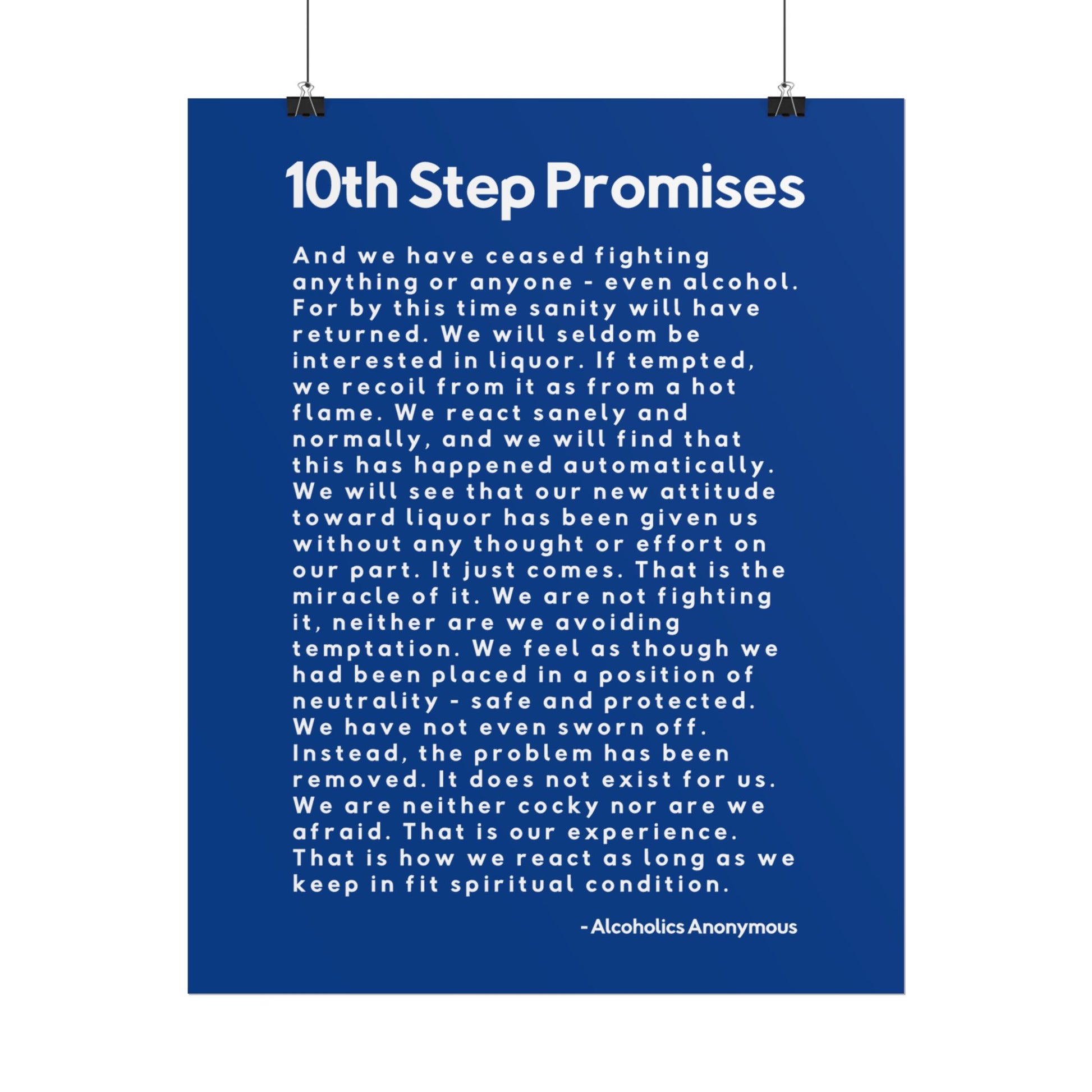 Haler Smith - Poster - Haler Smith Rolled Poster - 10th Step Promises - Vertical Dark Blue Matte Finish