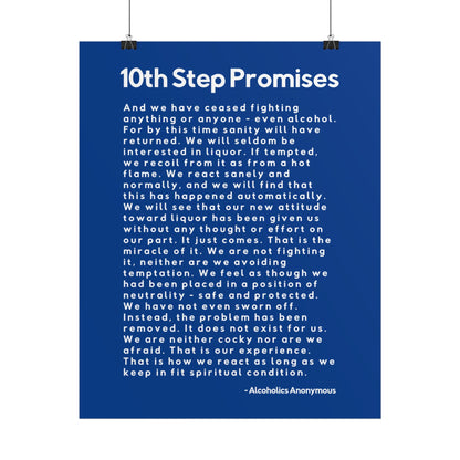 Haler Smith - Poster - Haler Smith Rolled Poster - 10th Step Promises - Vertical Dark Blue Matte Finish