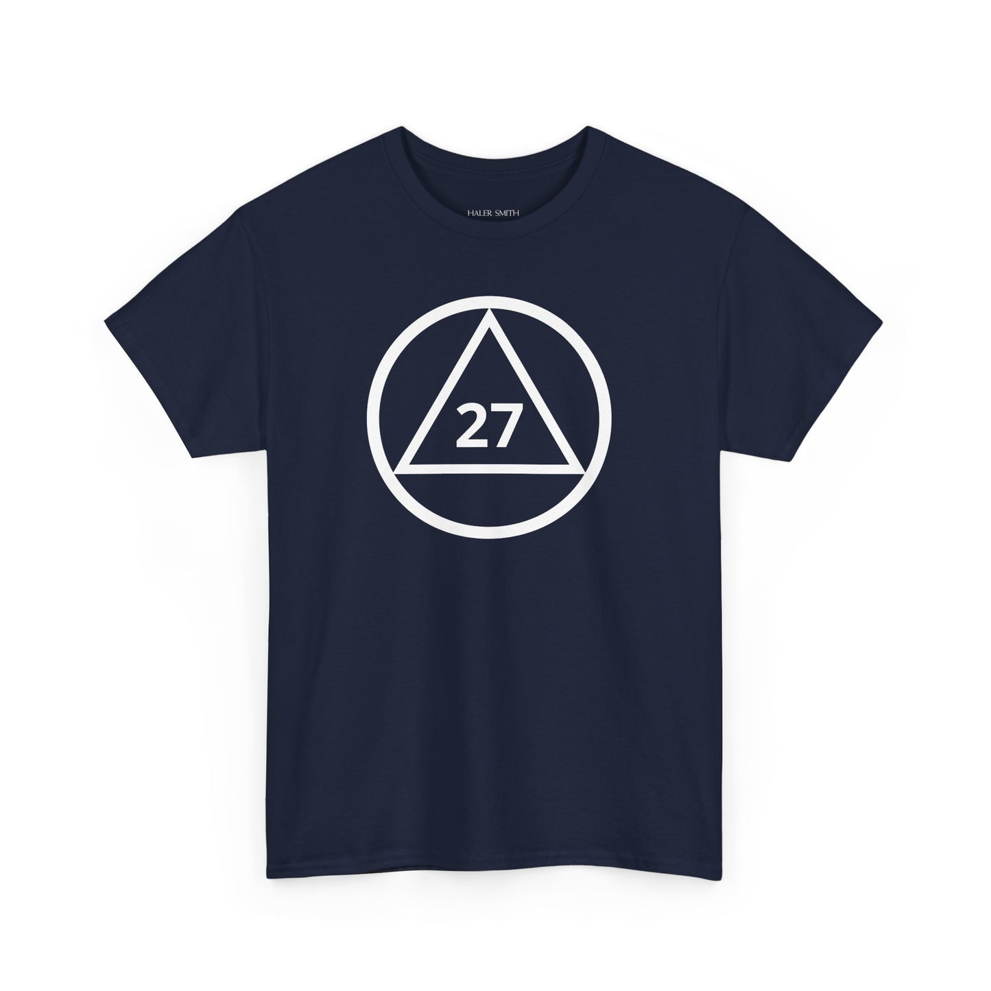 Recovery Short Sleeve T-Shirt | Circle and Triangle Sobriety Years Design 1 On The Front