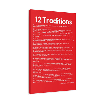 Haler Smith - Canvas - Haler Smith Matte Canvas - 12 Traditions - Vertical Red Matte Finish