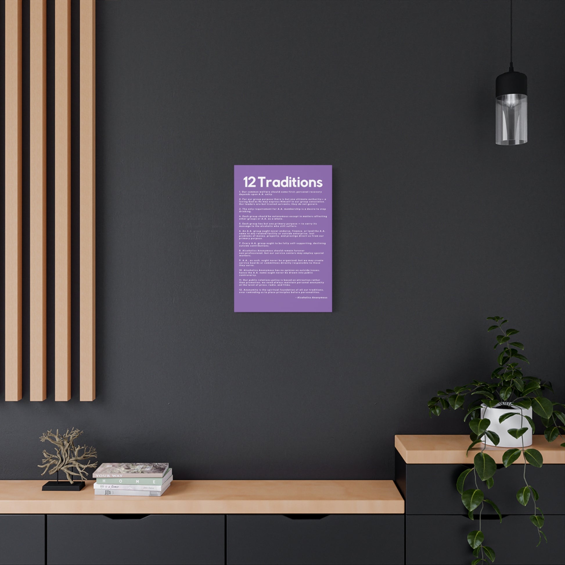 Haler Smith - Canvas - Haler Smith Matte Canvas - 12 Traditions - Vertical Light Purple Matte Finish