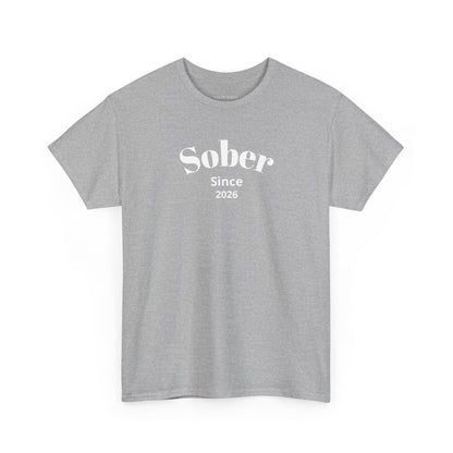Recovery Short Sleeve T-Shirt | Sober Since Design 1 On The Front