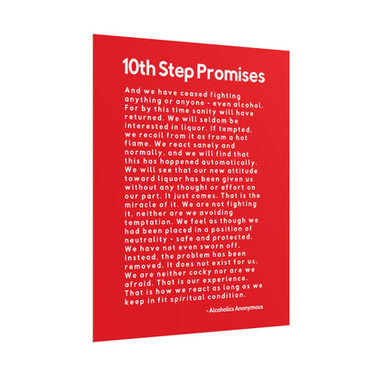 Haler Smith - Poster - Haler Smith Rolled Poster - 10th Step Promises - Vertical Red Matte Finish