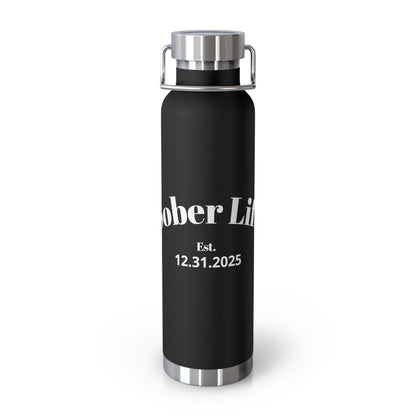 Recovery Insulated Water Bottle 22oz | Sober Life Est. Design 1