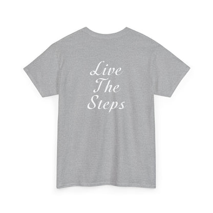 Haler Smith - T-Shirt - Haler Smith Heavy Cotton Short Sleeve Tee 2XL - 5XL - Live The Steps - White Letters