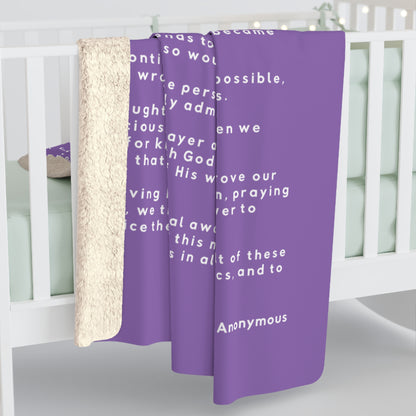 Haler Smith - Home Decor - Haler Smith Sherpa Fleece Blanket - 12 Steps - Light Purple