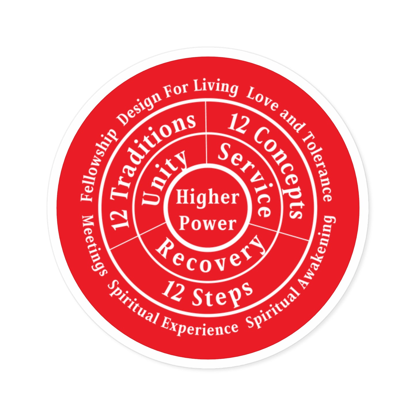 Haler Smith Vinyl Round Sticker - Higher Power 1 - Red