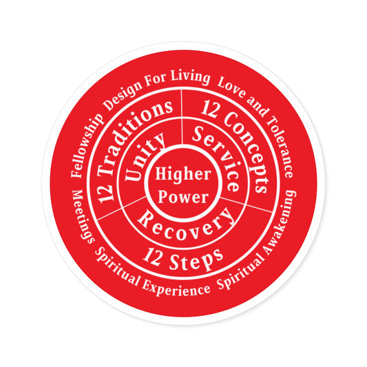 Haler Smith Vinyl Round Sticker - Higher Power 1 - Red