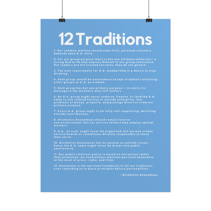 Haler Smith - Poster - Haler Smith Rolled Poster - 12 Traditions - Vertical Light Blue Matte Finish